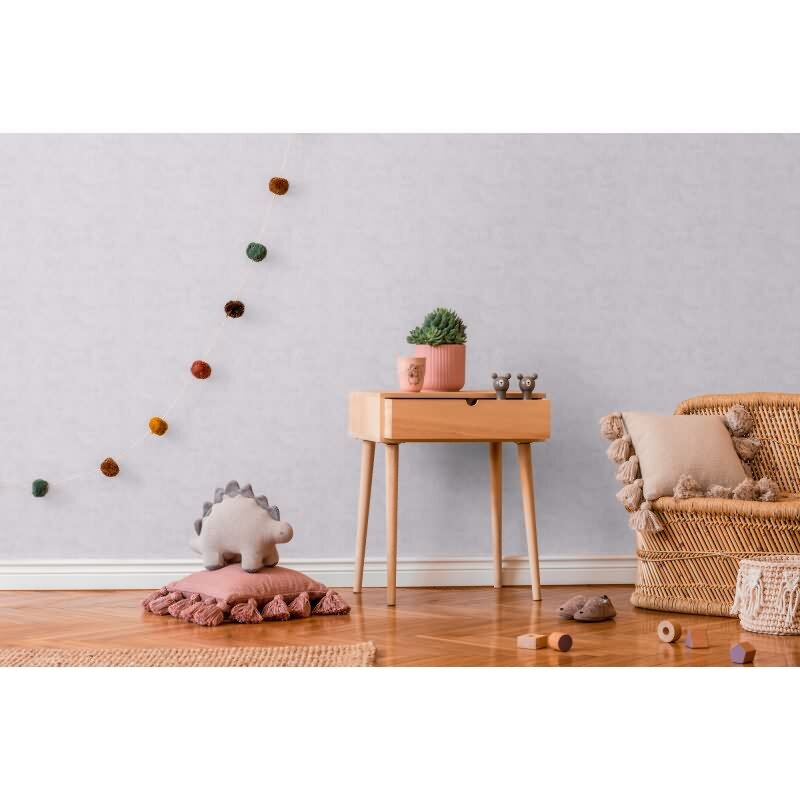 Vliestapete Hellgrau Kinderzimmer Einfarbige Tapete modern Kindertapete (KG-172215)
