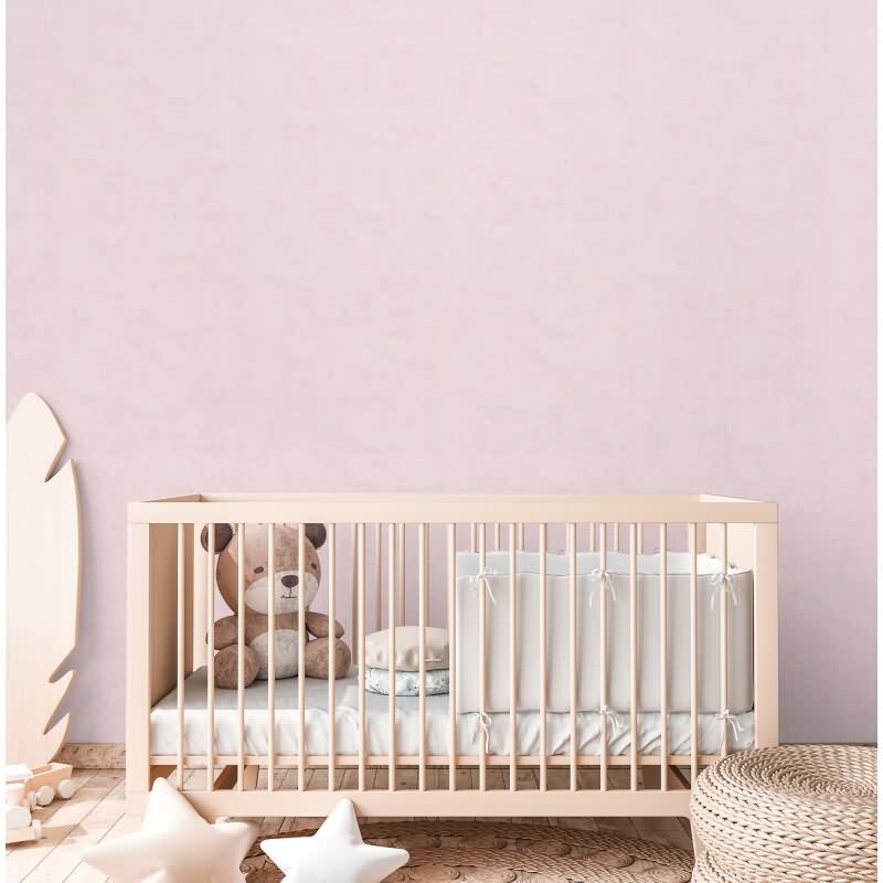 Tapete Kinderzimmer Mädchen Rosa Einfarbige Uni- Vliestapete sanft matt (KG-172216)