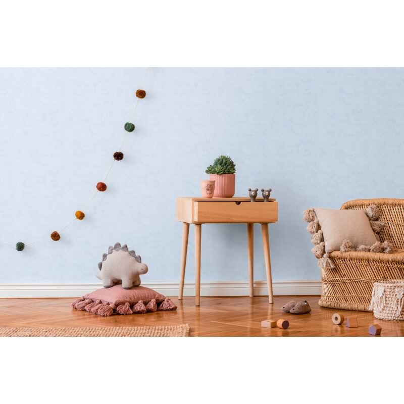 Tapete Kinderzimmer Jungenzimmer Hellblau Einfarbige Unitapete zart matt Vliestapete (KG-172217)
