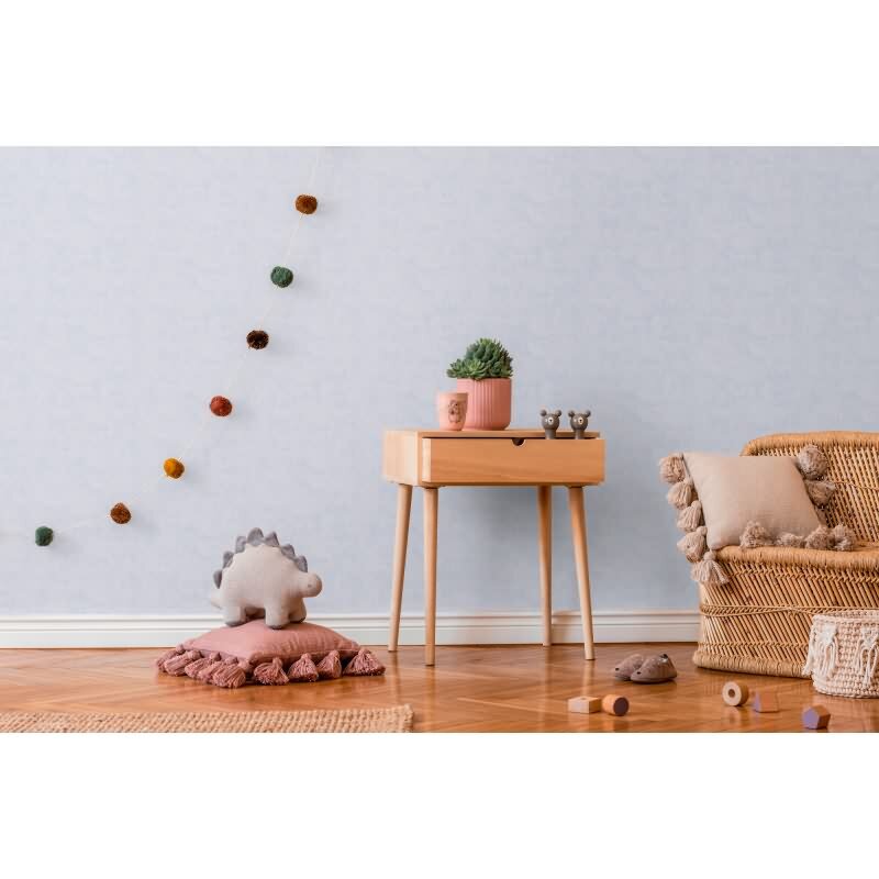 Tapete Grau Kinderzimmer Jungen Einfarbige Vliestapete Jungenzimmer matt (KG-172218)