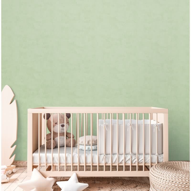 Tapete Kinderzimmer Hellgrün Jungen Kindertapete Einfarbige Vliestapete matt (KG-172220)
