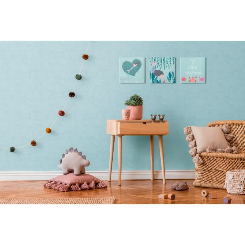 Jungenzimmer Tapete Hellblau Einfarbige Unitapete Kinderzimmer Vliestapete matt (KG-172221)