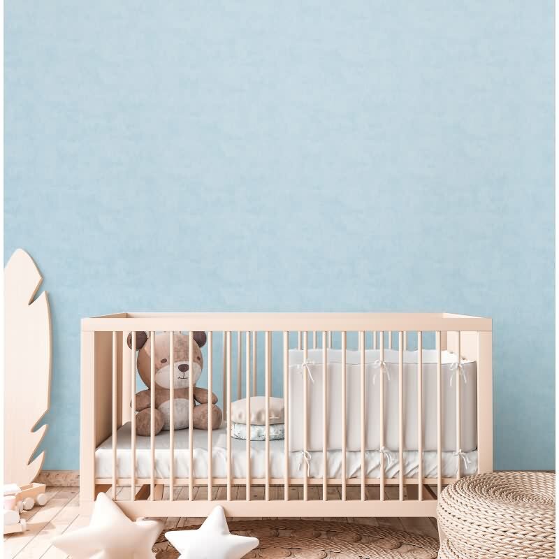 Jungenzimmer Tapete Hellblau Einfarbige Unitapete Kinderzimmer Vliestapete matt (KG-172221)