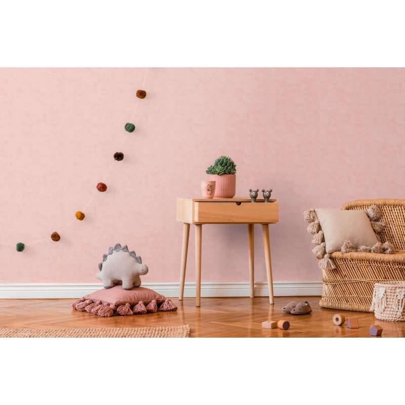 Tapete Mädchenzimmer Rosa Einfarbige Unitapete Kinderzimmer Vliestapete matt (KG-172223)