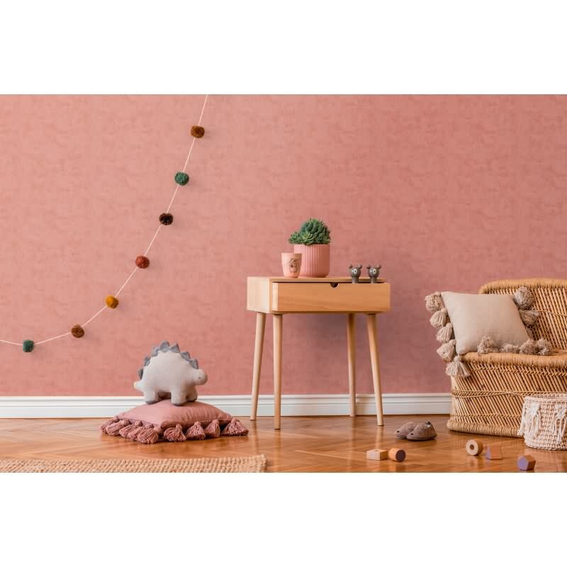 Tapete Kinderzimmer Jungen Rot Einfarbige Unitapete Vliestapete modern (KG-172226)