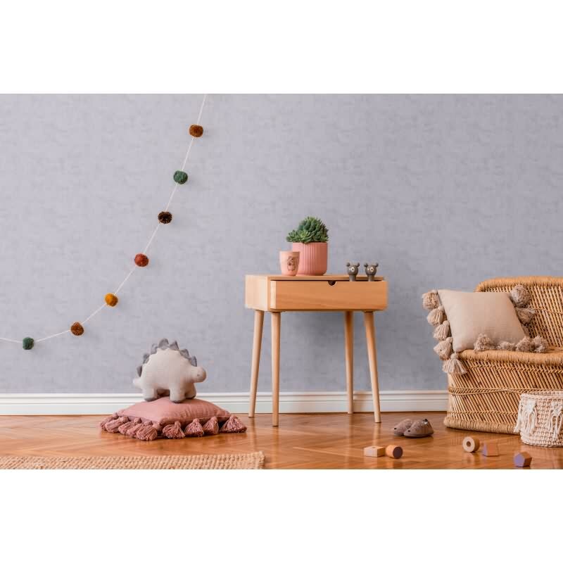 Kinderzimmer Tapete Grau Einfarbige Unitapete Vliestapete modern (KG-172227)