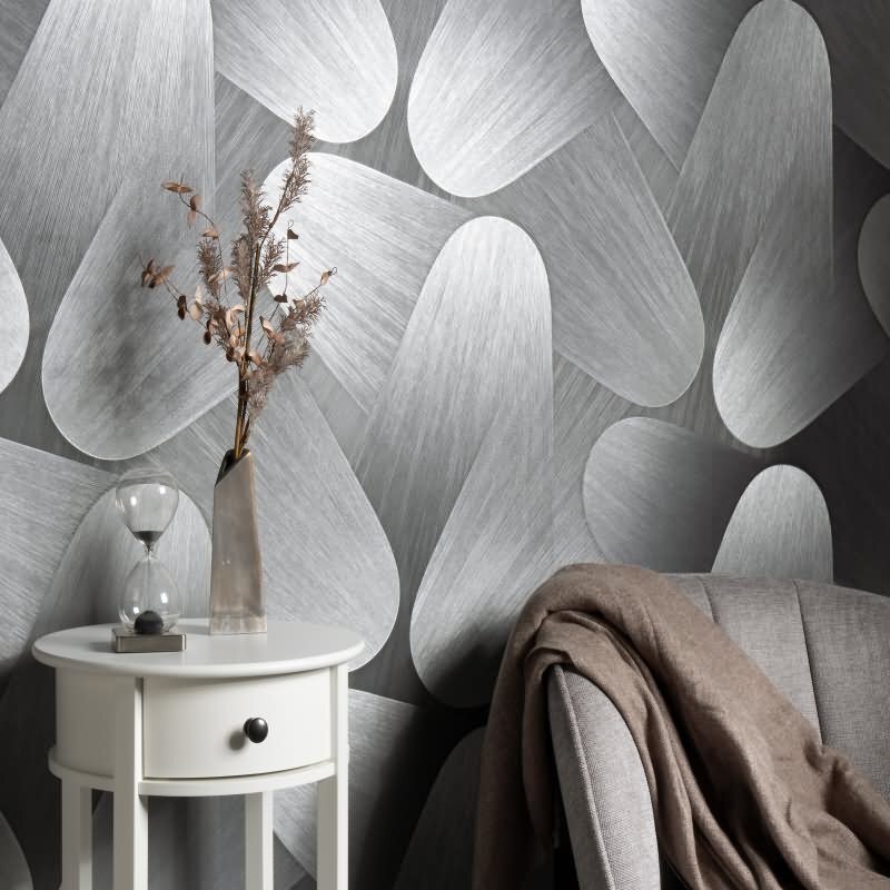 Tapete Grau, Silber, Erismann Vliestapete (KG-172229)