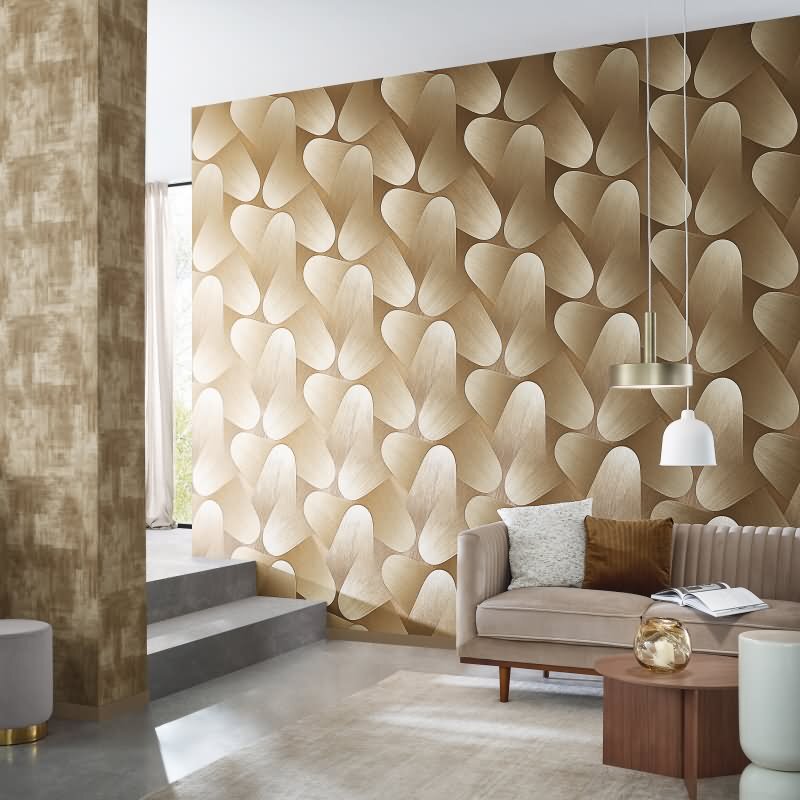 Tapete Gold, Kupfer, Erismann Vliestapete (KG-172230)