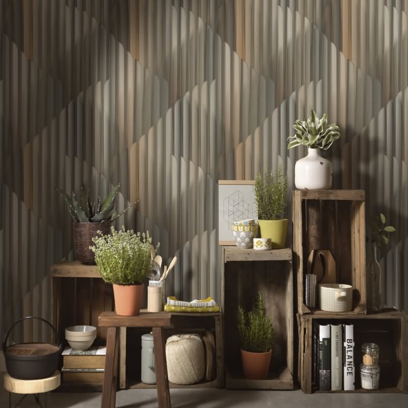 Tapete Gold, Kupfer, Erismann Vliestapete (KG-172239)