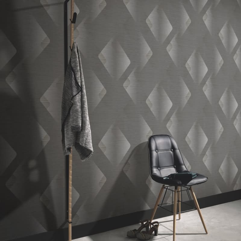 Tapete Grau, Silber, Erismann Vliestapete (KG-172262)