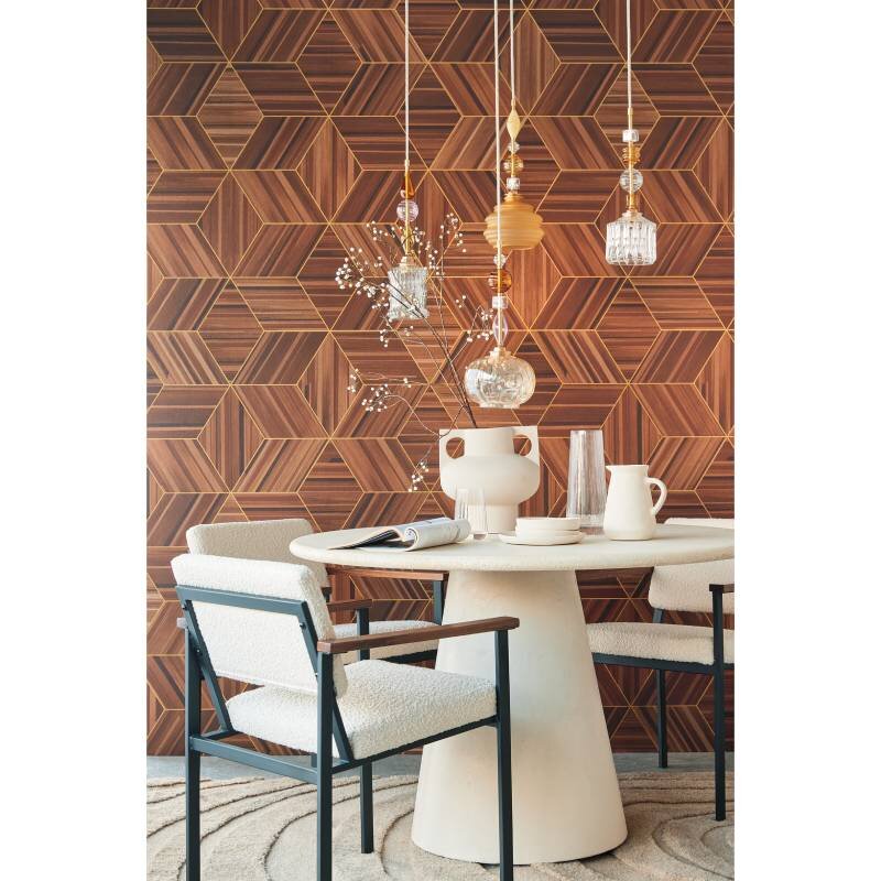 Tapete Gold, Kupfer, Eijffinger Vliestapete (KG-172485)