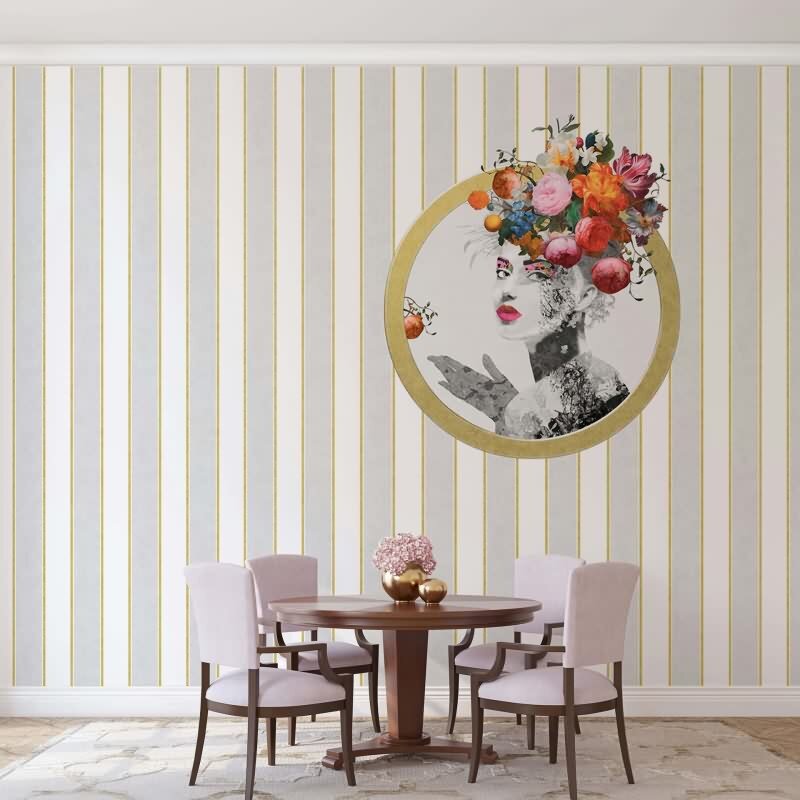 Vliestapete Streifen, Gesicht Streifen Klassisch, Romantisch matt in Weiß für Wohnzimmer, Schlafzimmer (KG-172642)