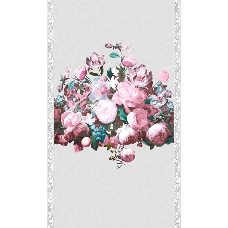 Vliestapete Blumenmotiv Floral Klassisch, Romantisch matt in Grau für Wohnzimmer, Schlafzimmer (KG-172648)