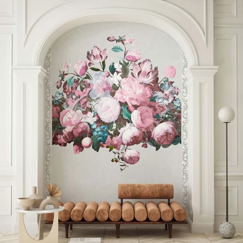 Vliestapete Blumenmotiv Floral Klassisch, Romantisch matt in Grau für Wohnzimmer, Schlafzimmer (KG-172648)