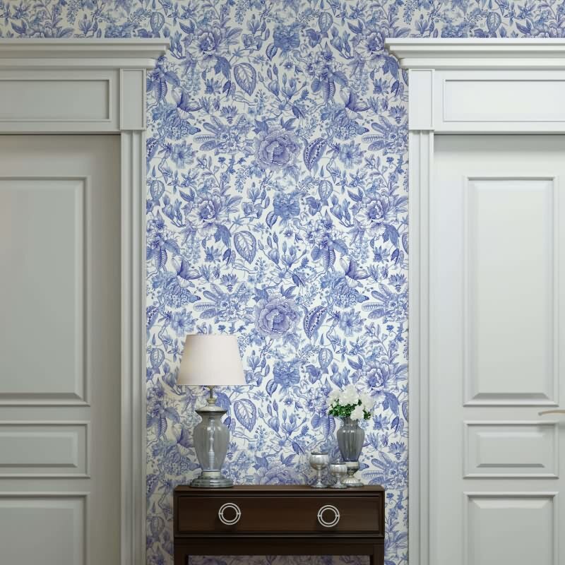 Vliestapete Blumen, Blätter Floral Natur matt in Weiß für Wohnzimmer, Schlafzimmer, Büro (KG-172656)