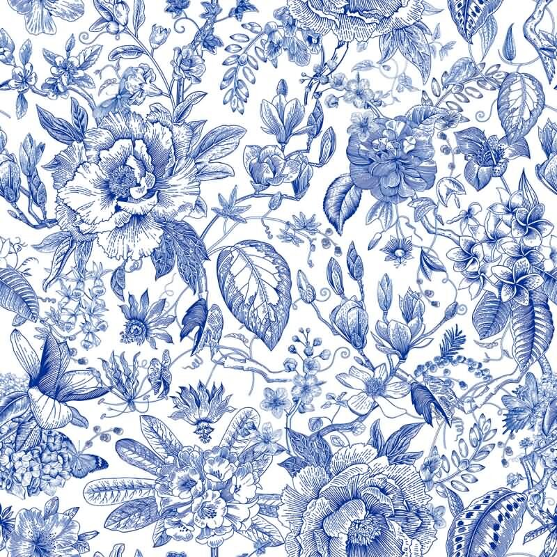 Vliestapete Blumen, Blätter Floral Natur matt in Weiß für Wohnzimmer, Schlafzimmer, Büro (KG-172656)