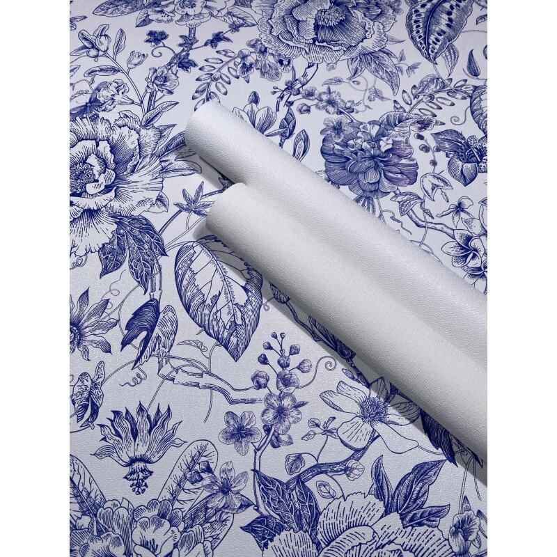 Vliestapete Blumen, Blätter Floral Natur matt in Weiß für Wohnzimmer, Schlafzimmer, Büro (KG-172656)