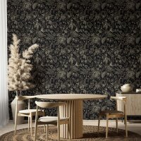 Vliestapete Blumen, Bl&auml;tter Floral Natur matt in...