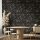 Vliestapete Blumen, Blätter Floral Natur matt in Schwarz für Wohnzimmer, Schlafzimmer, Büro (KG-172657)