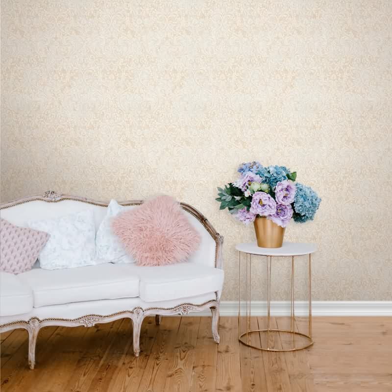 Vliestapete Ornament Ornamental Klassisch matt in Beige für Wohnzimmer, Schlafzimmer (KG-172668)