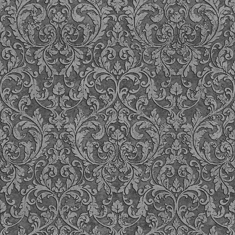 Vliestapete Ornament Ornamental Klassisch matt in Anthrazit für Wohnzimmer, Schlafzimmer (KG-172670)