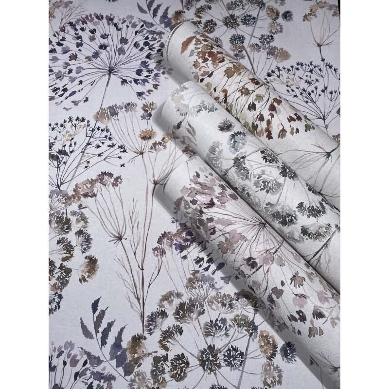 Vliestapete Blumen, Blätter Floral Natur matt in Grau für Wohnzimmer, Schlafzimmer (KG-172676)