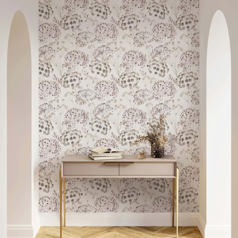 Vliestapete Blumen, Blätter Floral Natur matt in Grau für Wohnzimmer, Schlafzimmer (KG-172678)