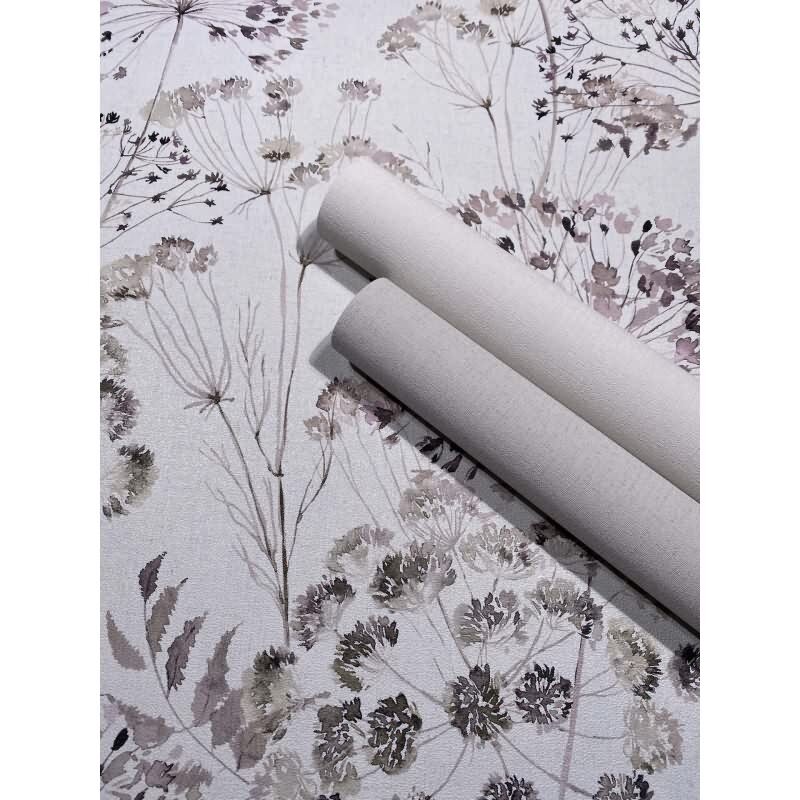 Vliestapete Blumen, Blätter Floral Natur matt in Grau für Wohnzimmer, Schlafzimmer (KG-172678)