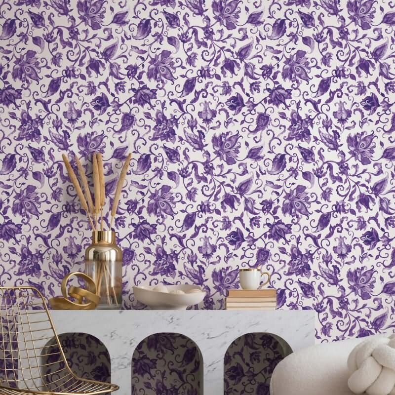 Vliestapete Blätter, Ranken Floral Natur matt in Grau für Wohnzimmer, Schlafzimmer (KG-172680)