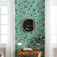 Vliestapete Bl&auml;tter, Ranken Floral Natur matt in...