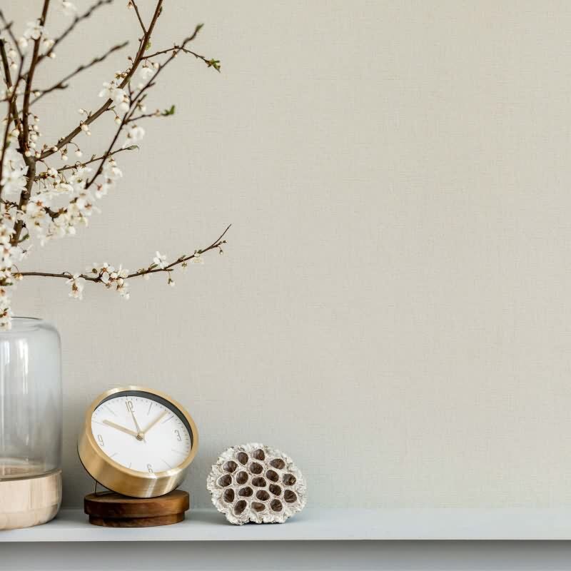 Vliestapete Strukturiert Uni Modern  in Beige für Wohnzimmer, Schlafzimmer, Küche (KG-172689)