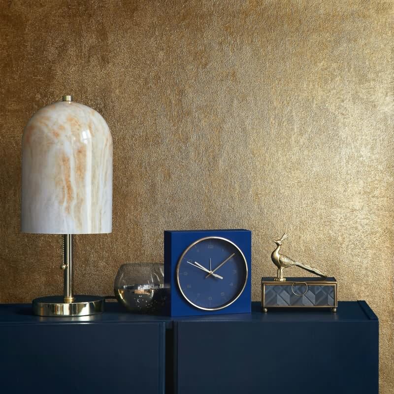 Vliestapete Betonoptik Metalloptik Modern glänzend in Gold für Wohnzimmer, Schlafzimmer, Büro (KG-172705)