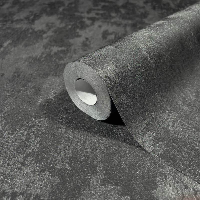 Vliestapete Betonoptik Metalloptik Modern glänzend in Schwarz für Wohnzimmer, Schlafzimmer, Büro (KG-172707)