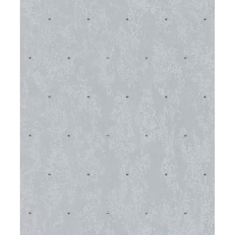 Vliestapete Betonoptik, Strasssteine Metalloptik Modern glänzend in Silber für Wohnzimmer, Schlafzimmer, Büro (KG-172711)