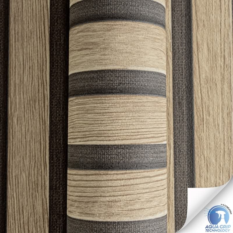 Vorgekleisterte Holzoptik-Tapete Braun Schwarz- skandinavische Holzpaneele Vliestapete (KG-172820)