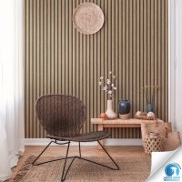 Vorgekleisterte Holzoptik-Tapete Braun Schwarz-...