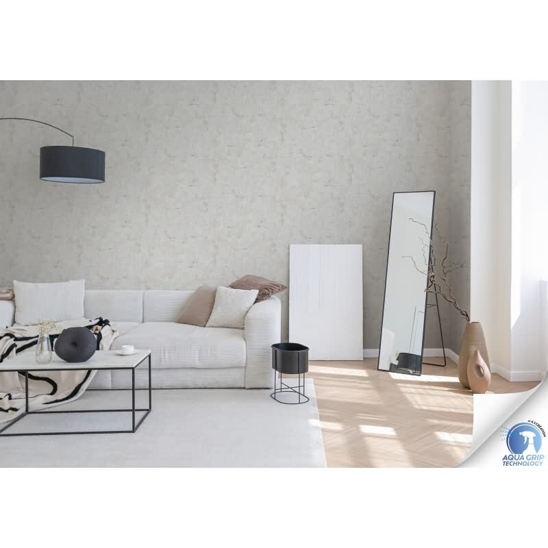 Vorgekleisterte Beton-Optik Tapete Hellgrau - Industrial Vliestapete Stil (KG-172827)