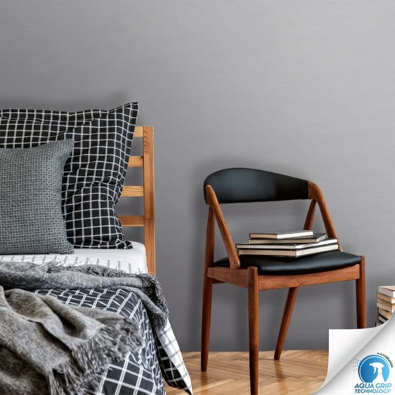 Vorgekleisterte Unitapete mit Textilstruktur Hellgrau - moderne einfarbige Vliestapete (KG-172831)