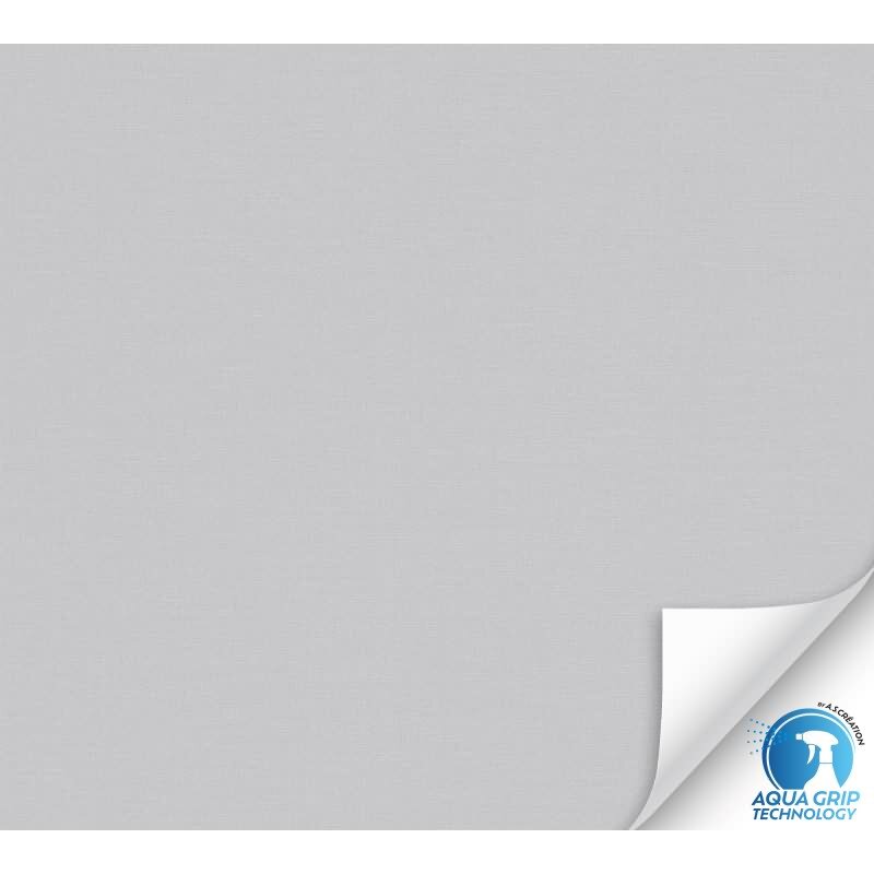 Vorgekleisterte Unitapete mit Textilstruktur Hellgrau - moderne einfarbige Vliestapete (KG-172831)