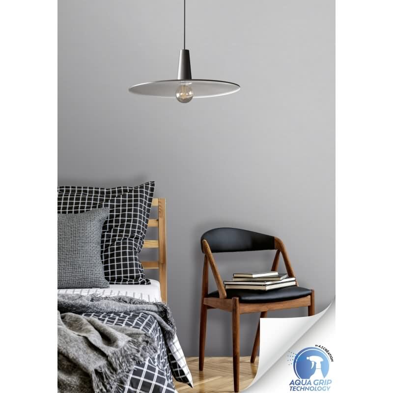 Vorgekleisterte Unitapete mit Textilstruktur Hellgrau - moderne einfarbige Vliestapete (KG-172831)