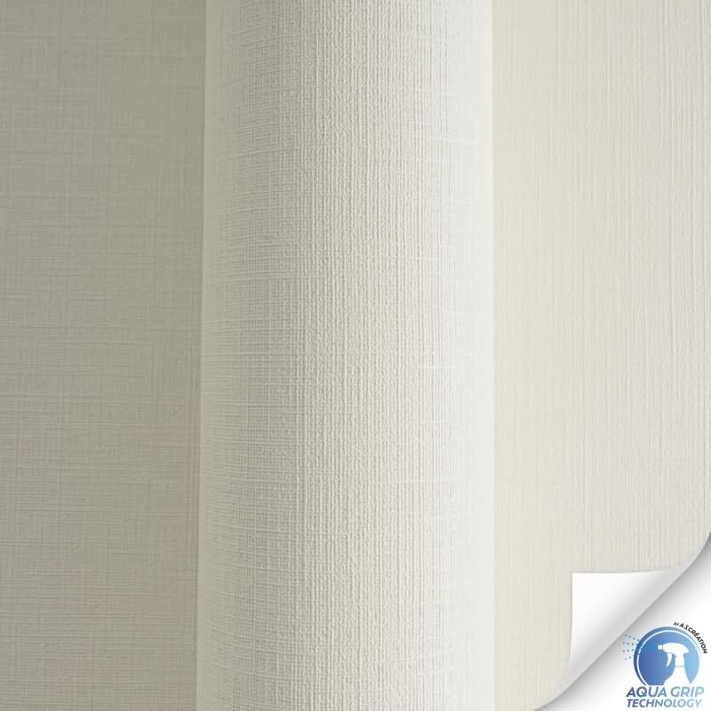 Vorgekleisterte Unitapete Textilstruktur Weiß - einfarbige Vliestapete (KG-172834)