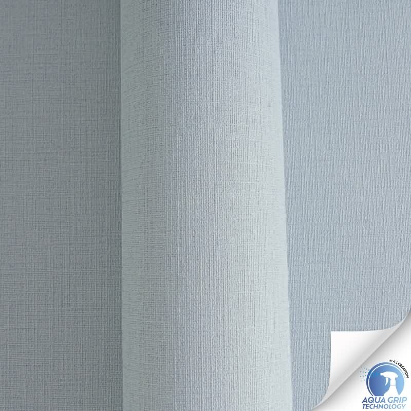 Vorgekleisterte Unitapete Textilstruktur Blau - helle Vliestapete einfarbig (KG-172835)