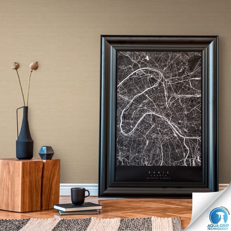 Vorgekleisterte Unitapete Textilstruktur Braun - einfarbige moderne Vliestapete (KG-172836)