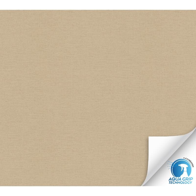 Vorgekleisterte Unitapete Textilstruktur Braun - einfarbige moderne Vliestapete (KG-172836)