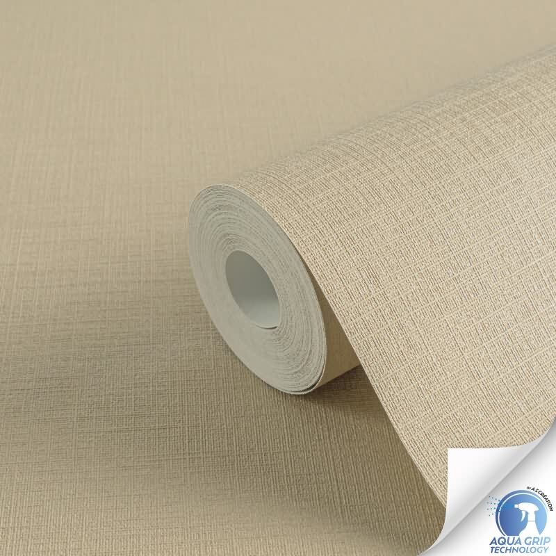 Vorgekleisterte Unitapete Textilstruktur Braun - einfarbige moderne Vliestapete (KG-172836)