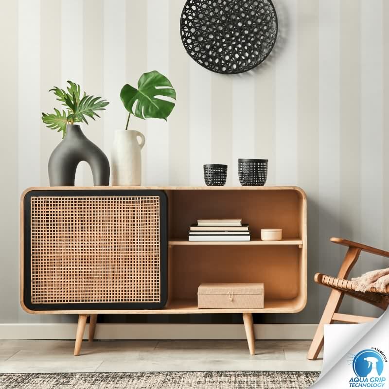 Vorgekleisterte Streifen-Tapete Creme Weiß - skandinavische Streifen-Vliestapete (KG-172838)