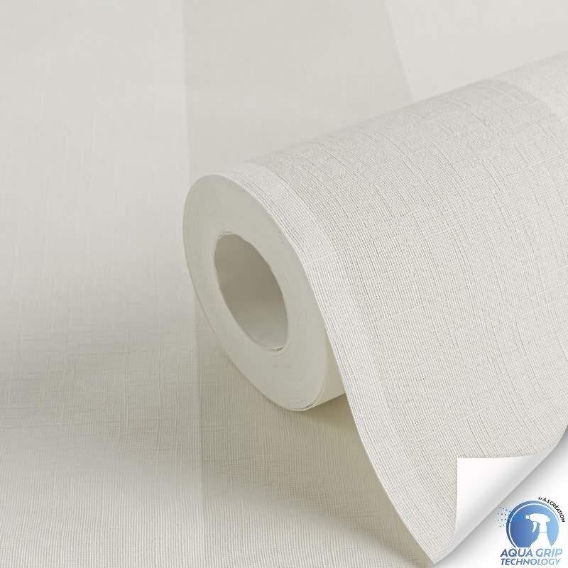 Vorgekleisterte Streifen-Tapete Creme Weiß - skandinavische Streifen-Vliestapete (KG-172838)