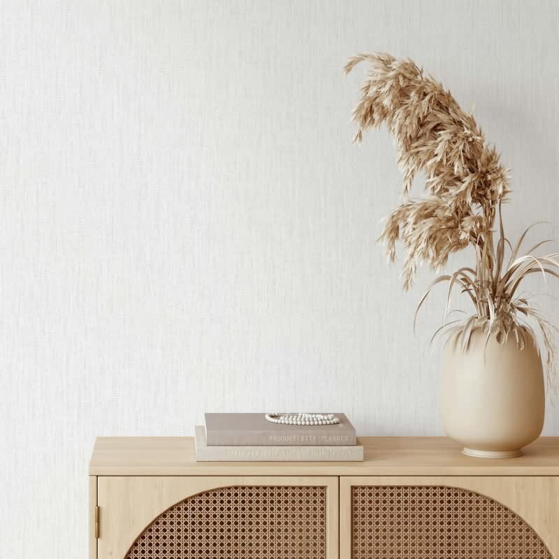 Vliestapete Texturiert, Linien Struktur Modern in Weiß für Wohnzimmer, Schlafzimmer, Lounge (KG-172848)