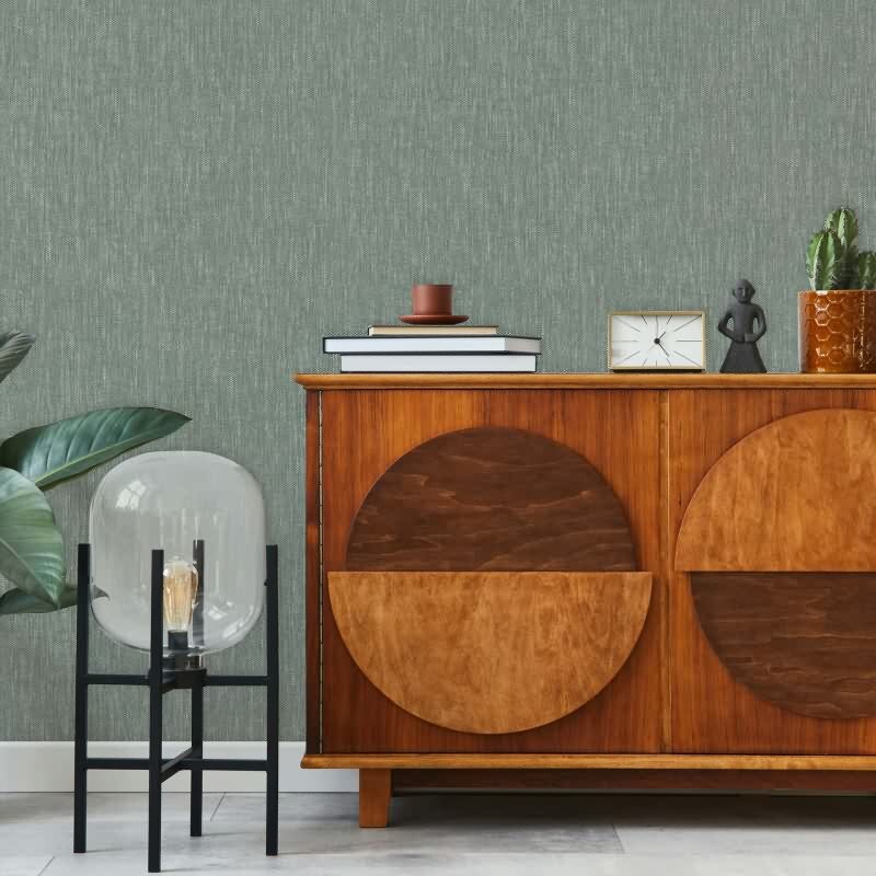 Vliestapete Texturiert, Linien Struktur Modern in Grün für Wohnzimmer, Schlafzimmer, Lounge (KG-172852)