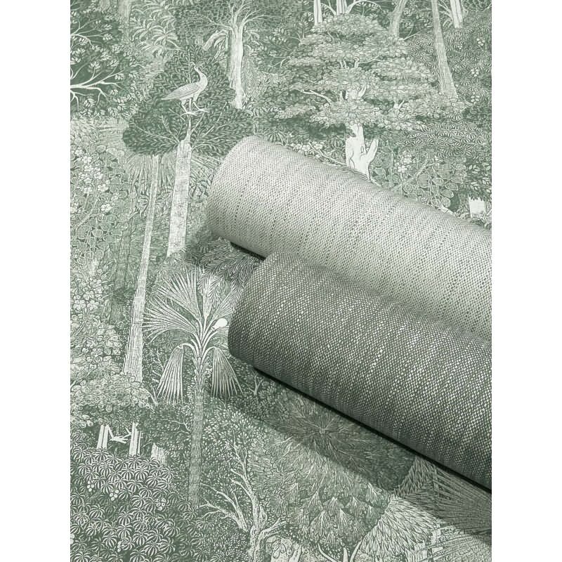 Vliestapete Texturiert, Linien Struktur Modern in Grün für Wohnzimmer, Schlafzimmer, Lounge (KG-172852)